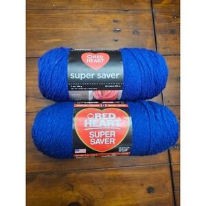 Red Heart Super Saver Yarn Royal‎ Color 385 Medium Weight Acrylic 2 Skeins